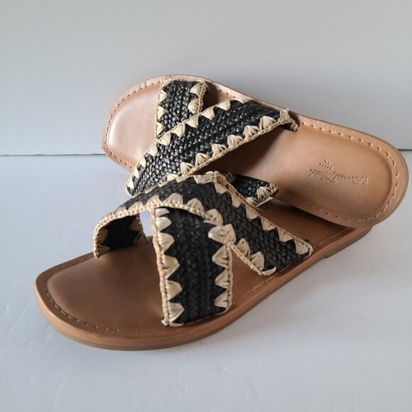 UNIVERSAL THREAD ESMERALDA SLIDE SANDALS | CRISS- CROSS WOVEN BANDS | SIZE 8 - Picture 4 of 7